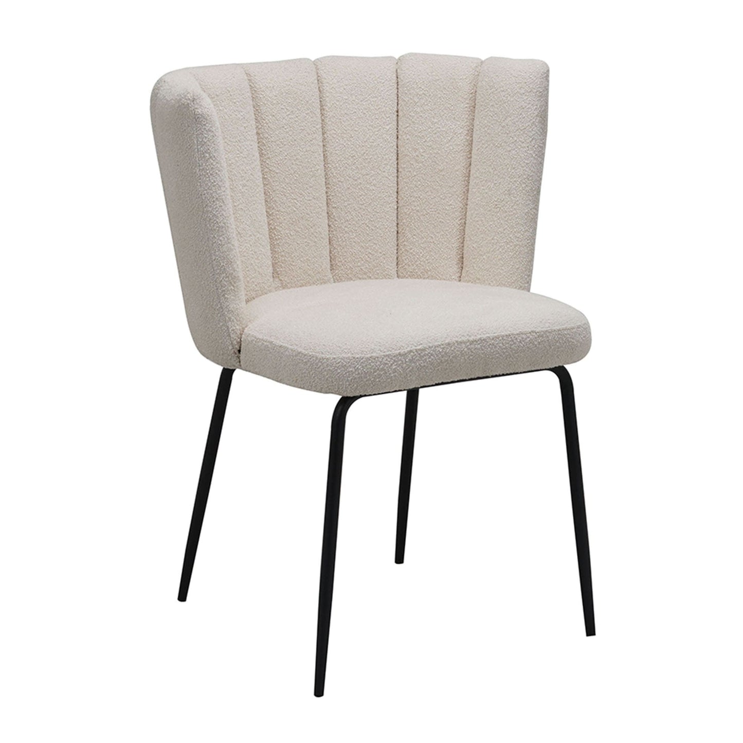 Alto | Modern Latte Beige Boucle Fabric Dining Chairs | Set Of 2 | Beige