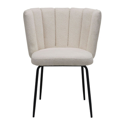 Alto | Modern Latte Beige Boucle Fabric Dining Chairs | Set Of 2 | Beige