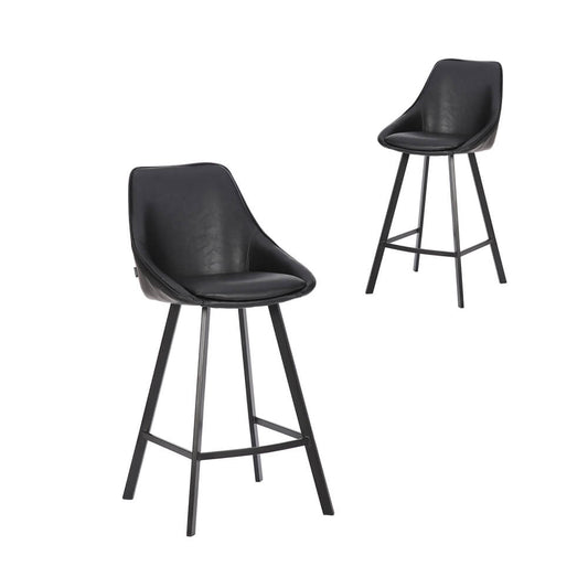 Modern Black PU Leather Bar Stools | Black