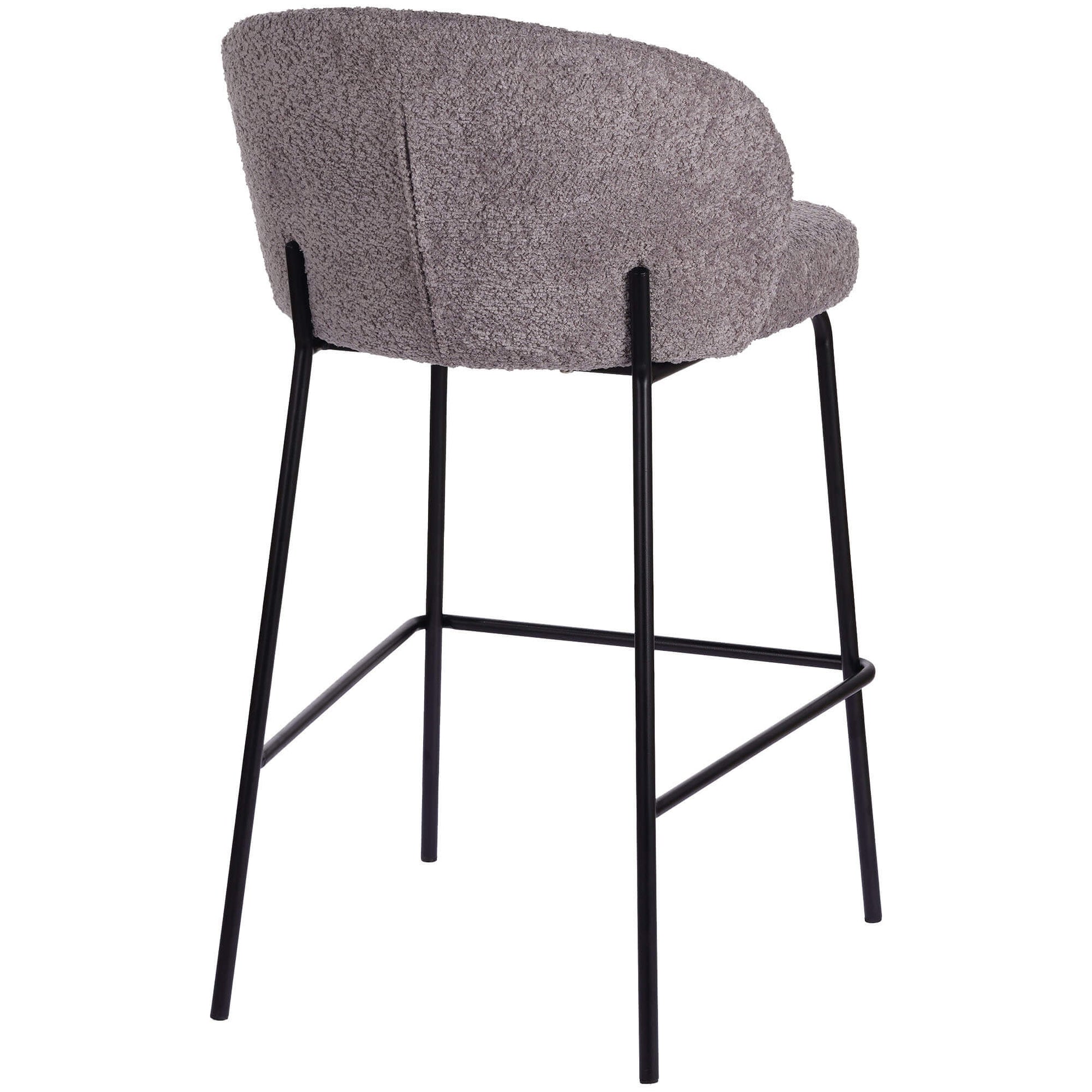 Andre | Modern Metal Fabric Bar Stools | Set Of 2 | Pewter