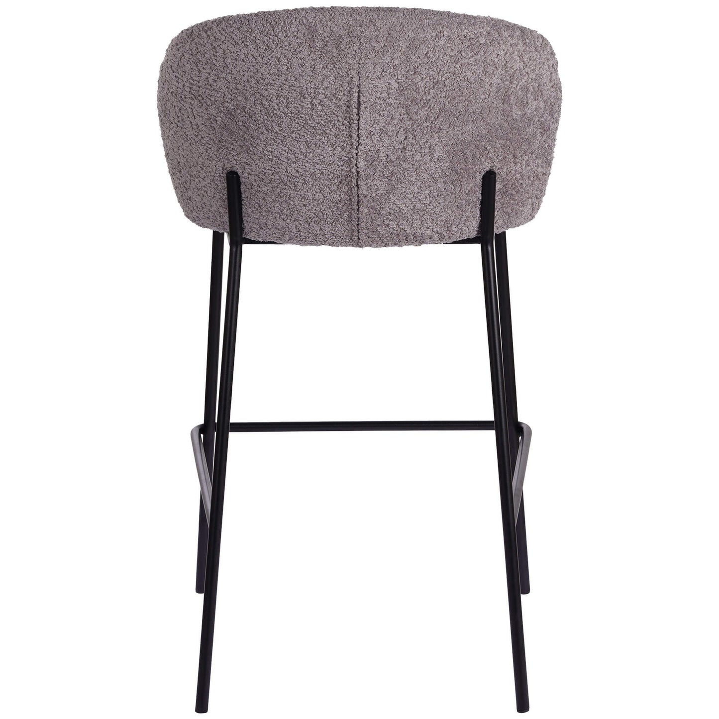 Andre | Modern Metal Fabric Bar Stools | Set Of 2 | Pewter