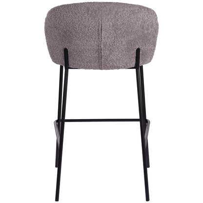 Andre | Modern Metal Fabric Bar Stools | Set Of 2 | Pewter