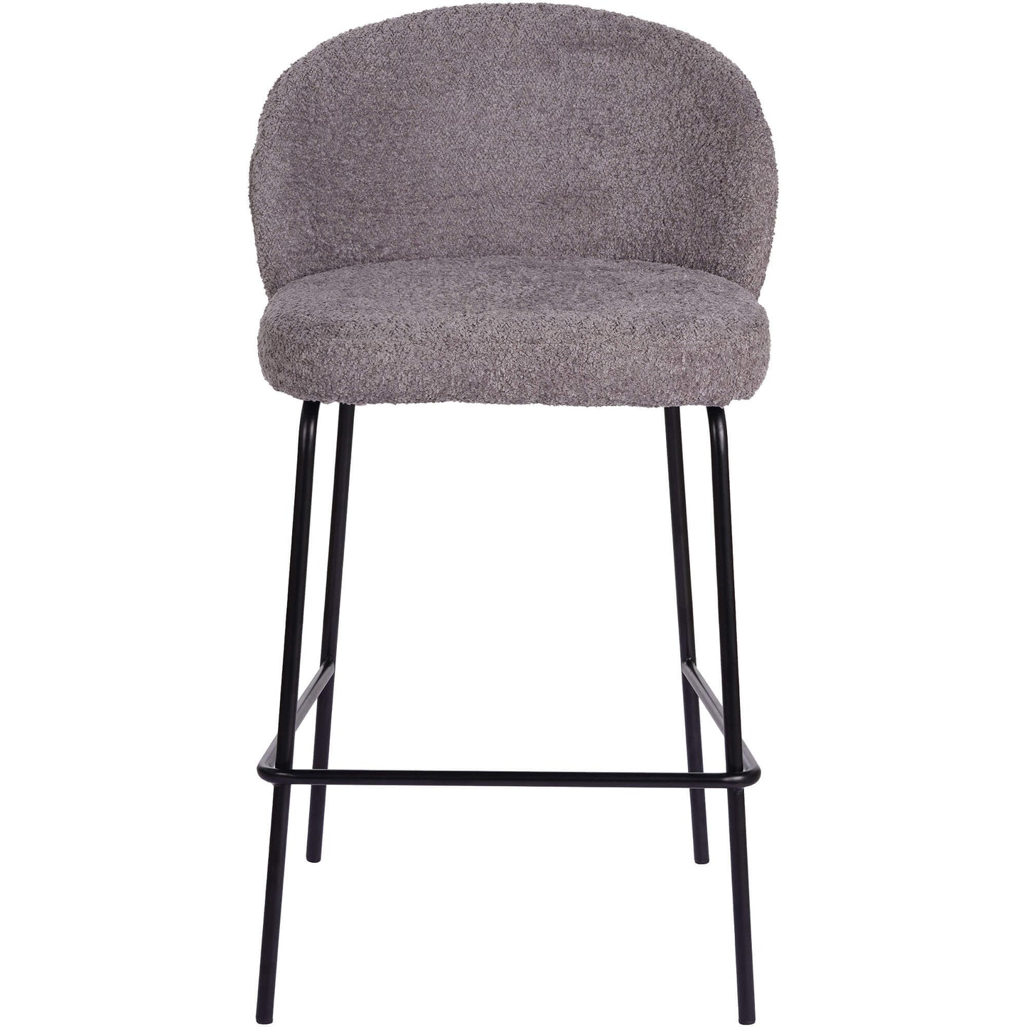 Andre | Modern Metal Fabric Bar Stools | Set Of 2 | Pewter