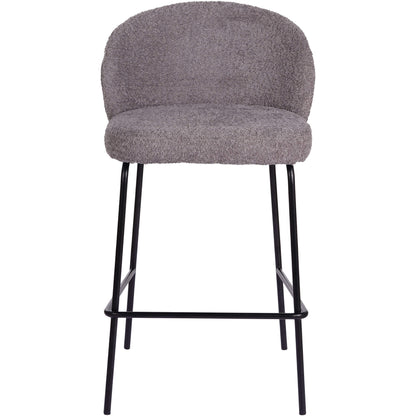 Andre | Modern Metal Fabric Bar Stools | Set Of 2 | Pewter