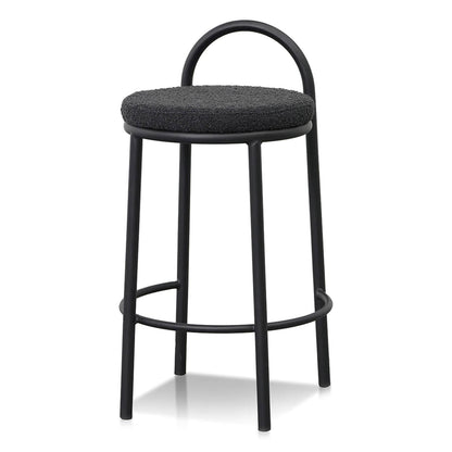 Ardoran | 63cm Industrial Coastal Fabric Metal Bar Stools | Set Of 2