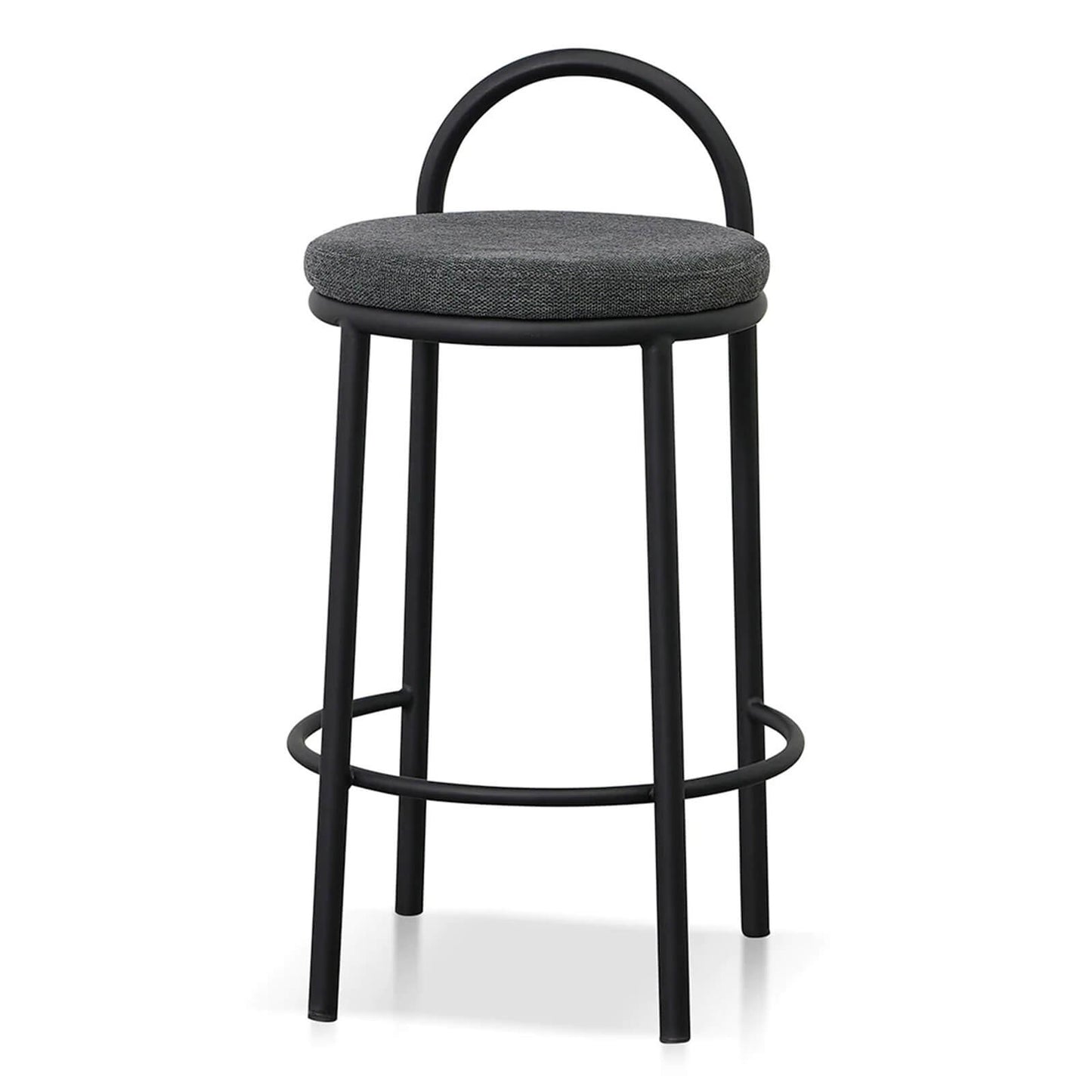 Ardoran | 63cm Industrial Coastal Fabric Metal Bar Stools | Set Of 2