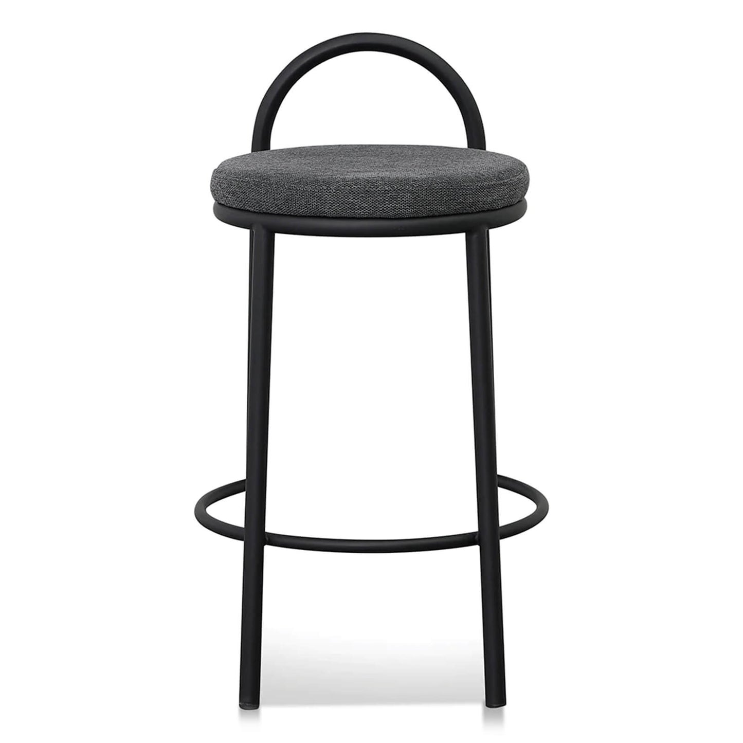 Ardoran | 63cm Industrial Coastal Fabric Metal Bar Stools | Set Of 2