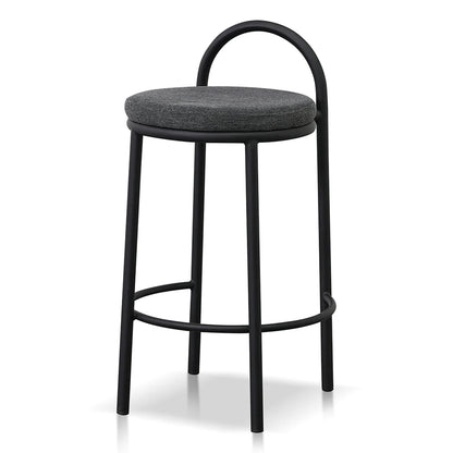 Ardoran | 63cm Industrial Coastal Fabric Metal Bar Stools | Set Of 2