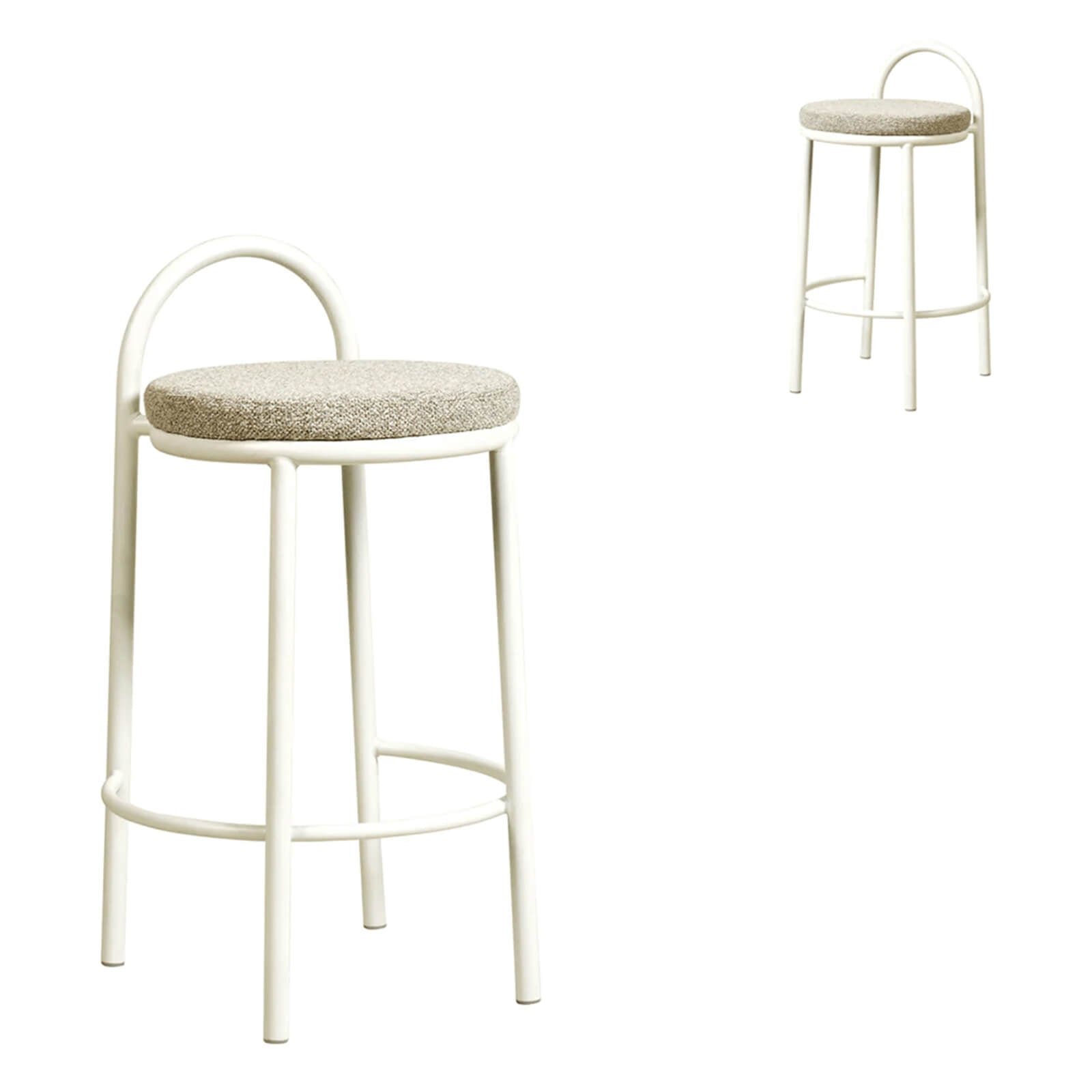 Ardoran | 63cm Industrial Coastal Fabric Metal Bar Stools | Set Of 2