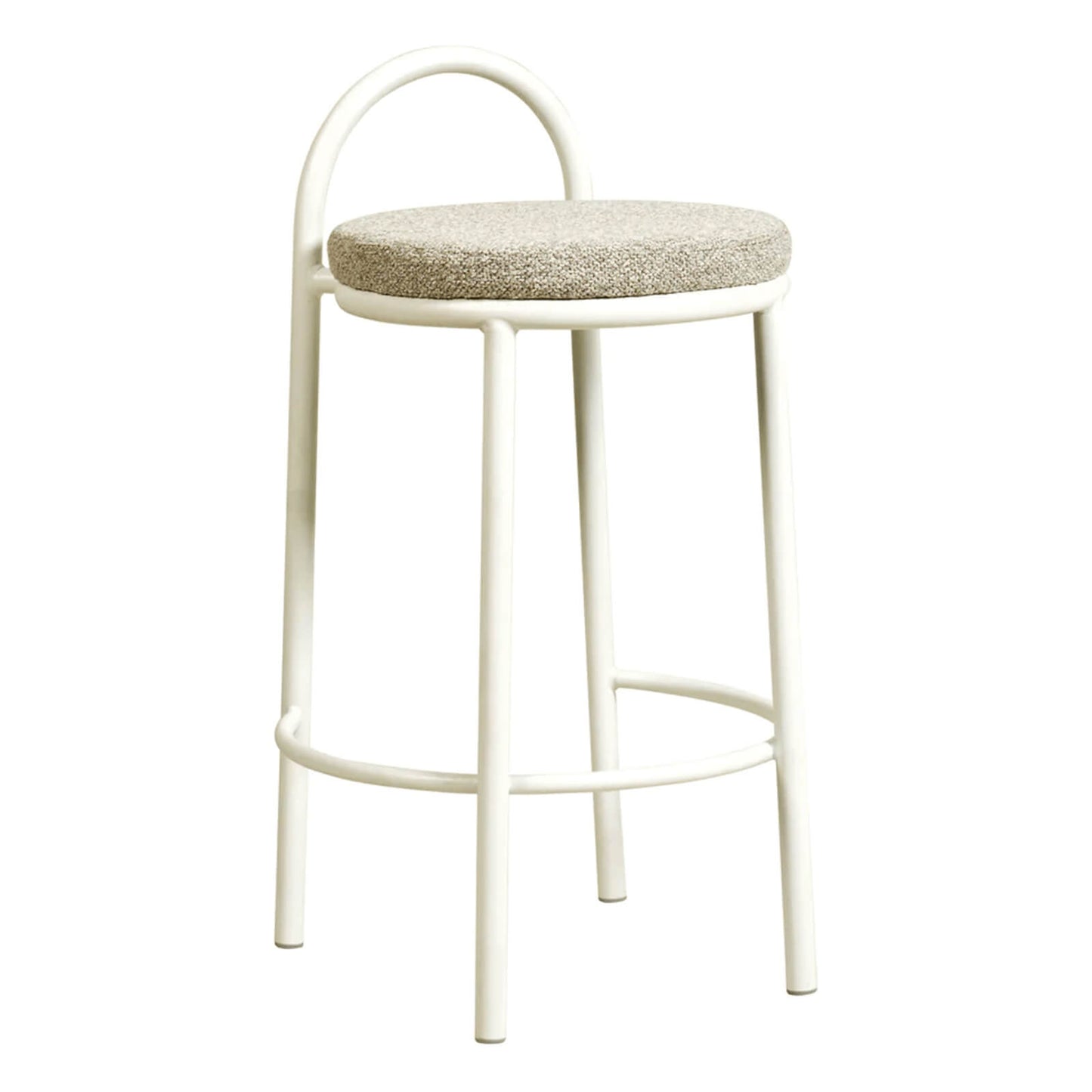 Ardoran | 63cm Industrial Coastal Fabric Metal Bar Stools | Set Of 2