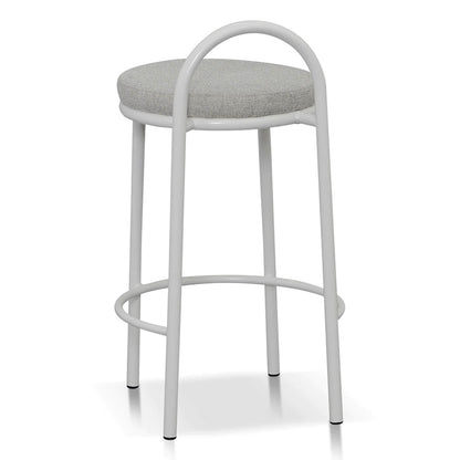 Ardoran | 63cm Industrial Coastal Fabric Metal Bar Stools | Set Of 2