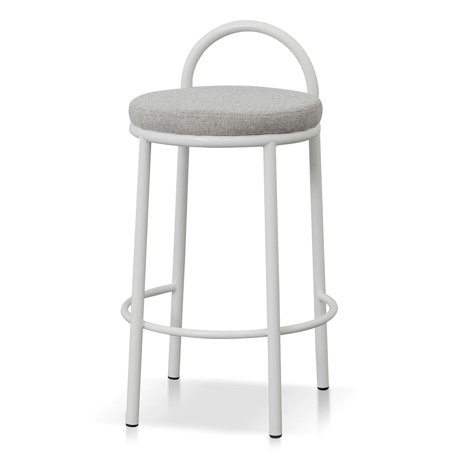 Ardoran | 63cm Industrial Coastal Fabric Metal Bar Stools | Set Of 2