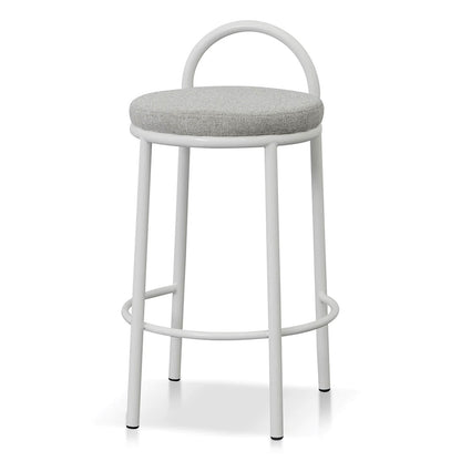 Ardoran | 63cm Industrial Coastal Fabric Metal Bar Stools | Set Of 2