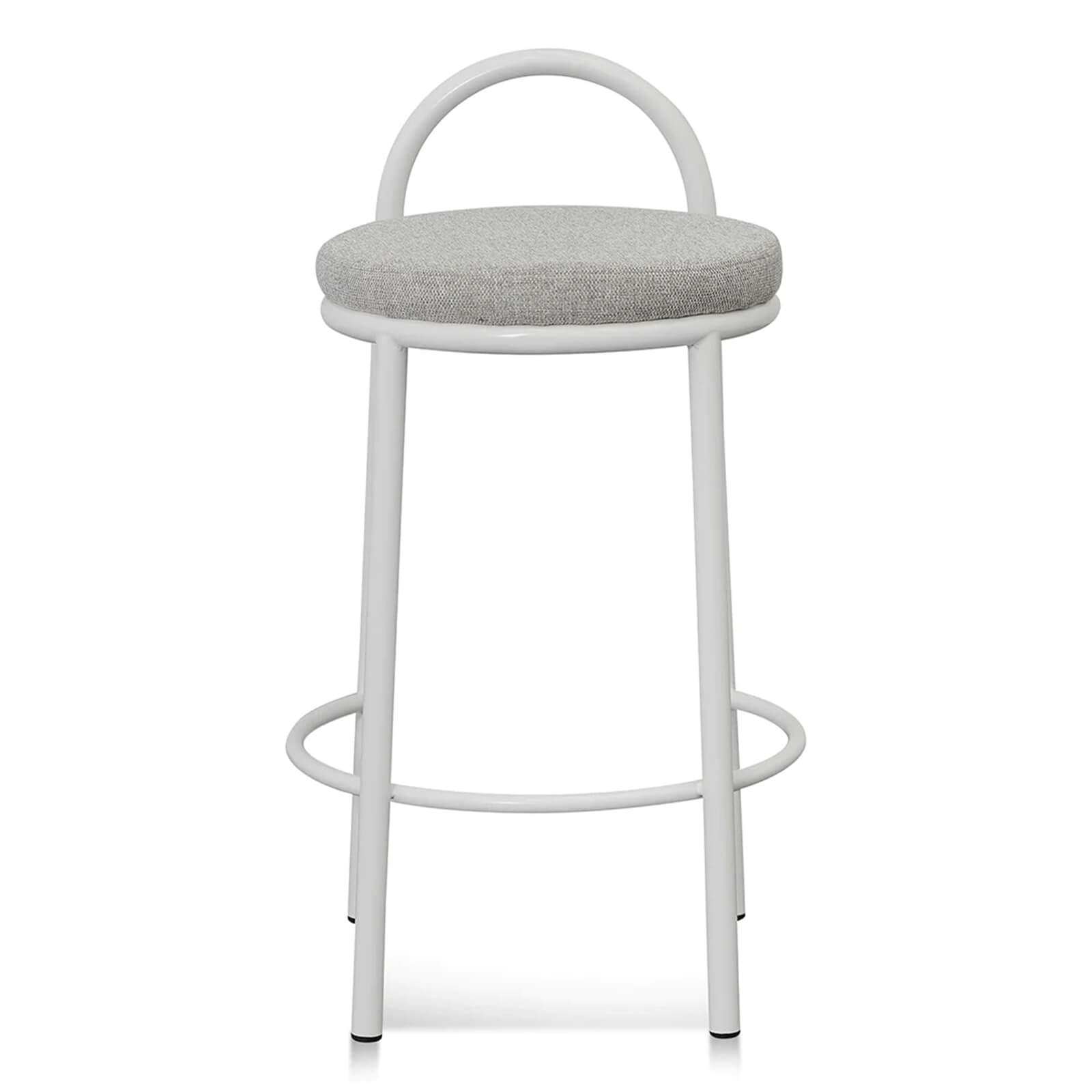 Ardoran | 63cm Industrial Coastal Fabric Metal Bar Stools | Set Of 2