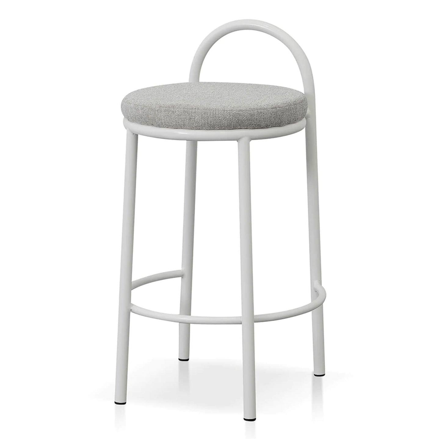 Ardoran | 63cm Industrial Coastal Fabric Metal Bar Stools | Set Of 2