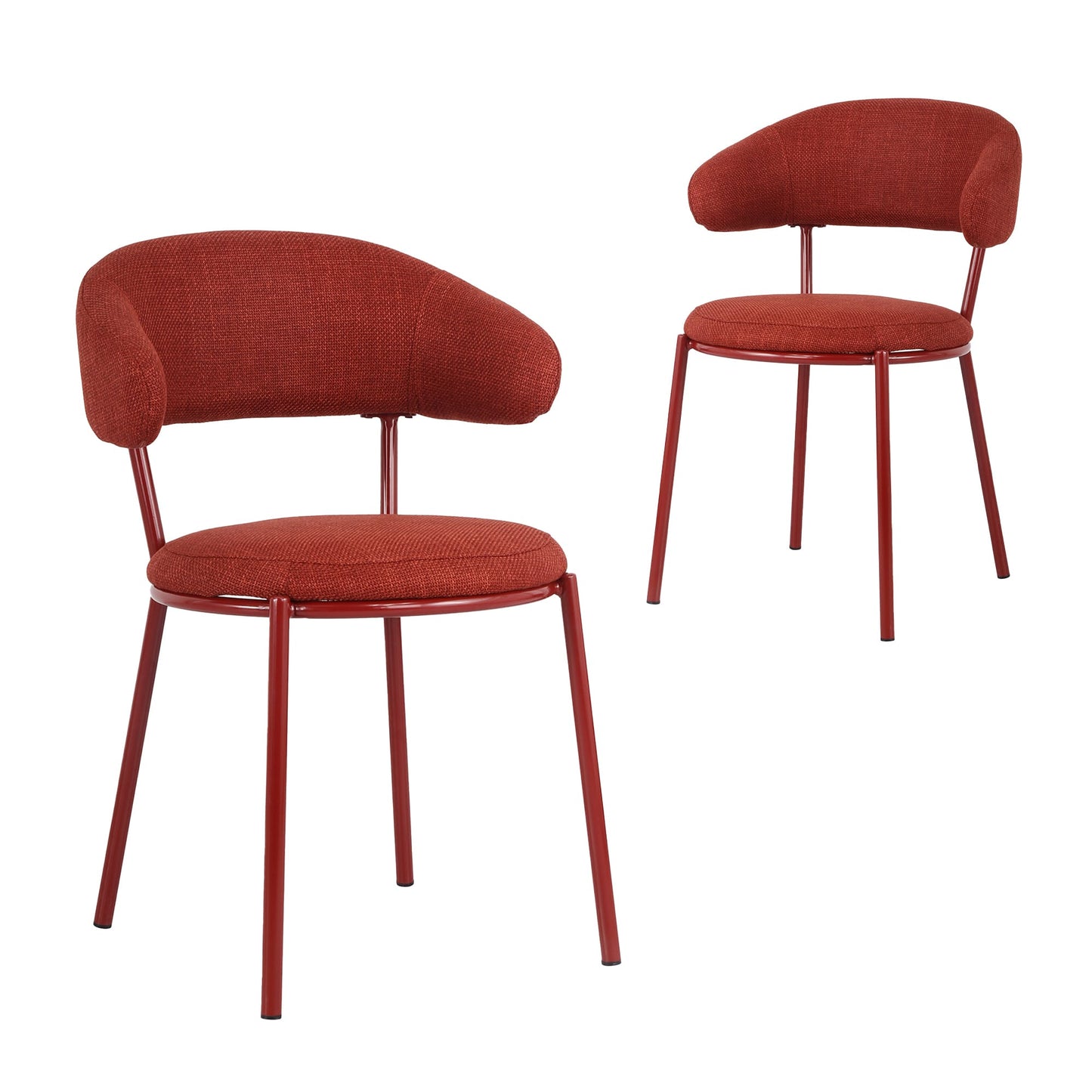 Arles | Shell Plum Fabric Modern Dining Chairs | Set Of 2 | Plum