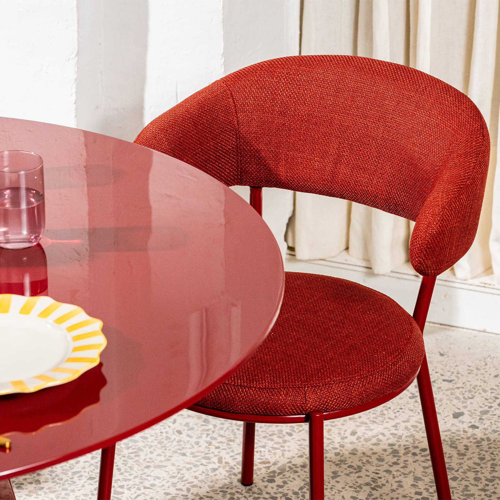 Arles | Shell Plum Fabric Modern Dining Chairs | Set Of 2 | Plum