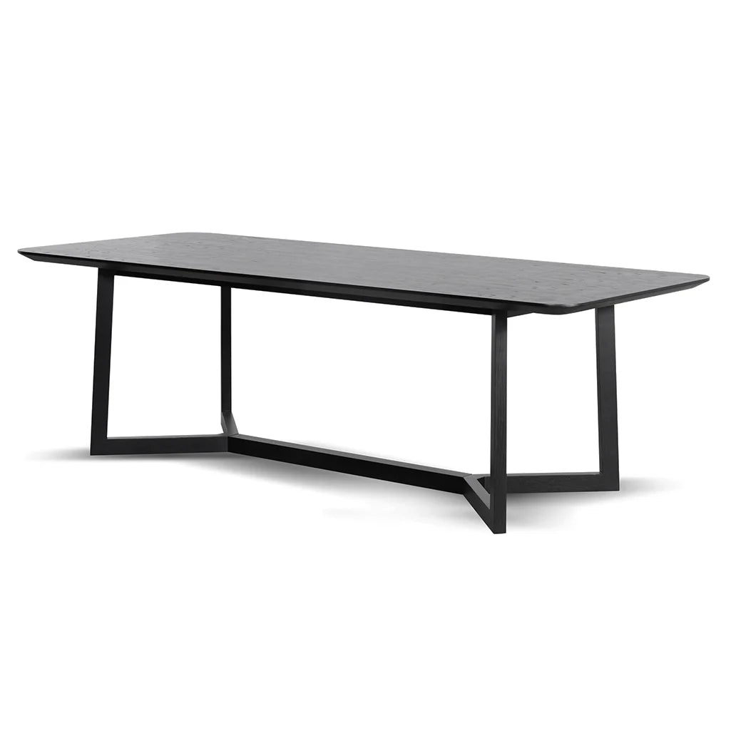 Aspendale | Natural Black 2.4m Rectangular Wooden Dining Table | Black