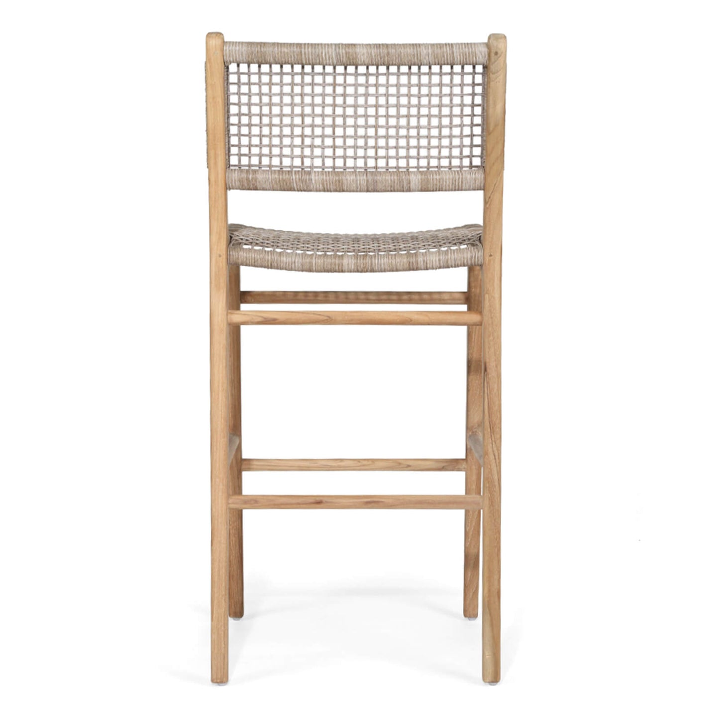 Augusta | Coastal Outdoor Corded Wooden Bar Stools | Washed Grey