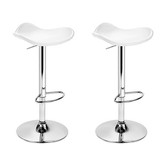 Avarnti | Modern White PU Leather Bar Stools | Set Of 2 | White