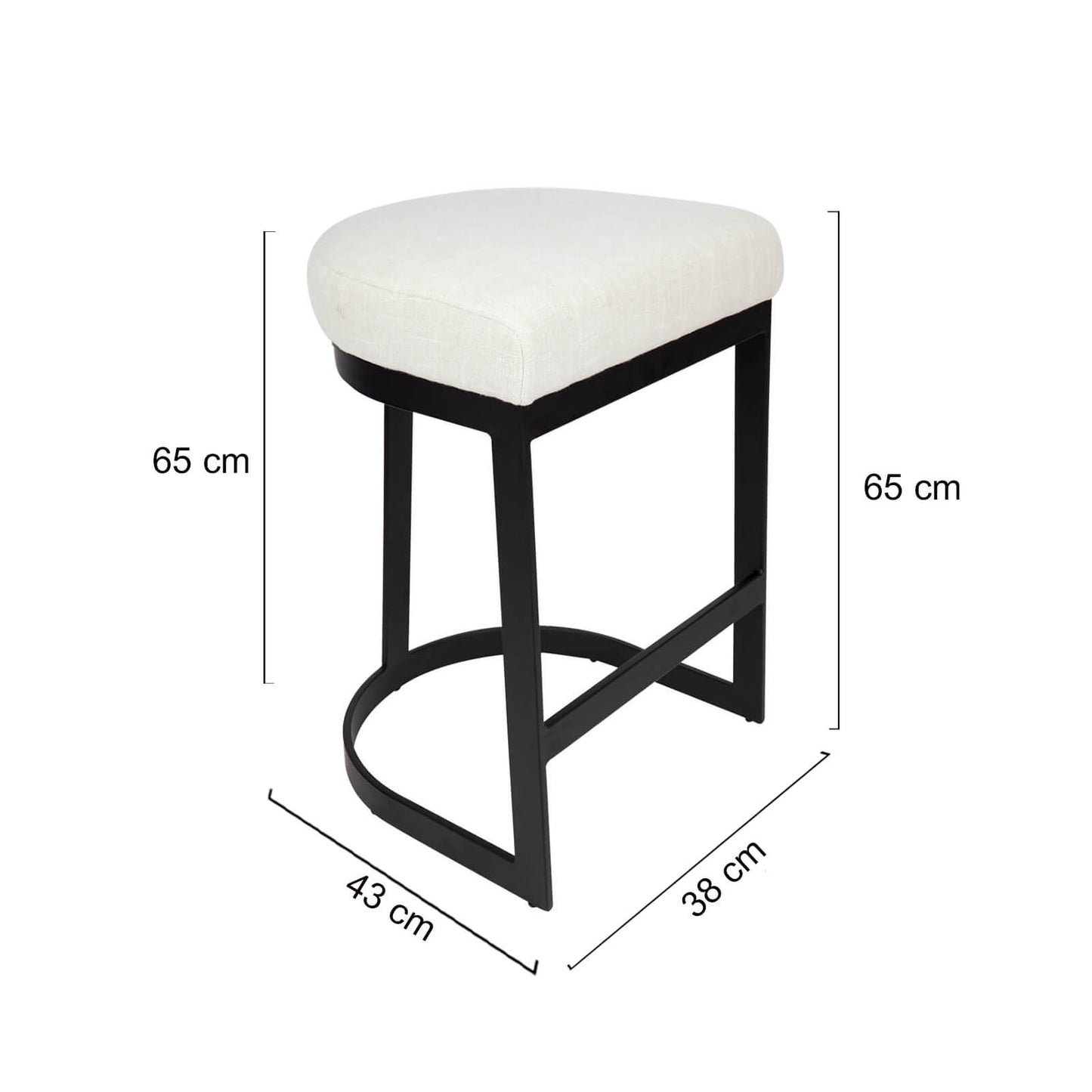 Barnard | Modern Metal Fabric Bar Stools | Natural