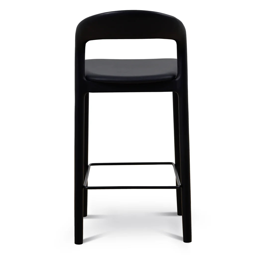 Baron | Scandinavian Modern PU Leather Black Wooden Dining Chairs | Black