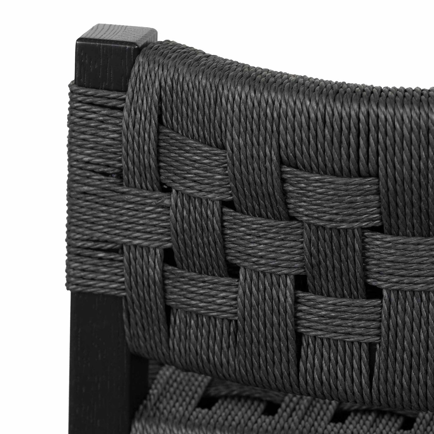 Baybreeze | Coastal Natural Black Wooden Rattan Bar Stool | Black