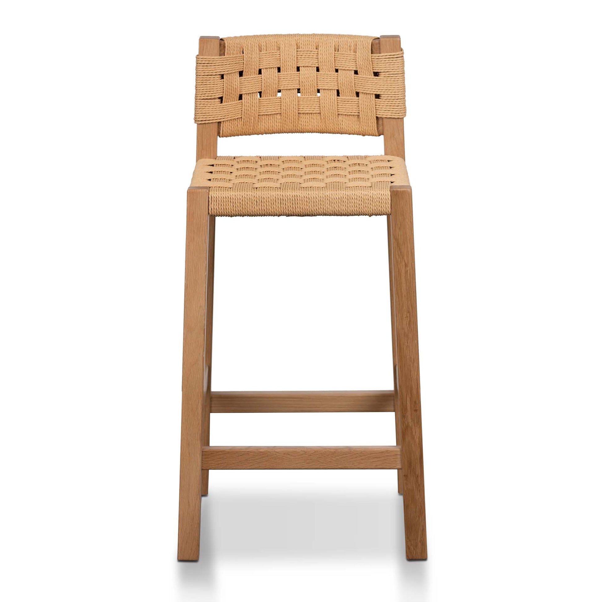 Baybreeze | Coastal Natural Black Wooden Rattan Bar Stool | Natural