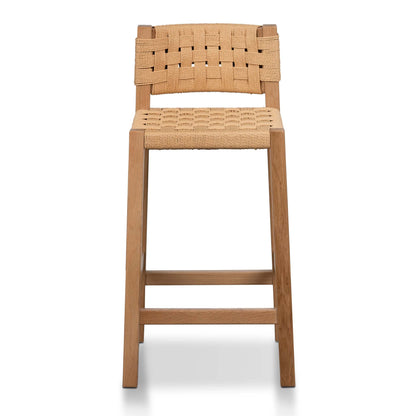 Baybreeze | Coastal Natural Black Wooden Rattan Bar Stool | Natural