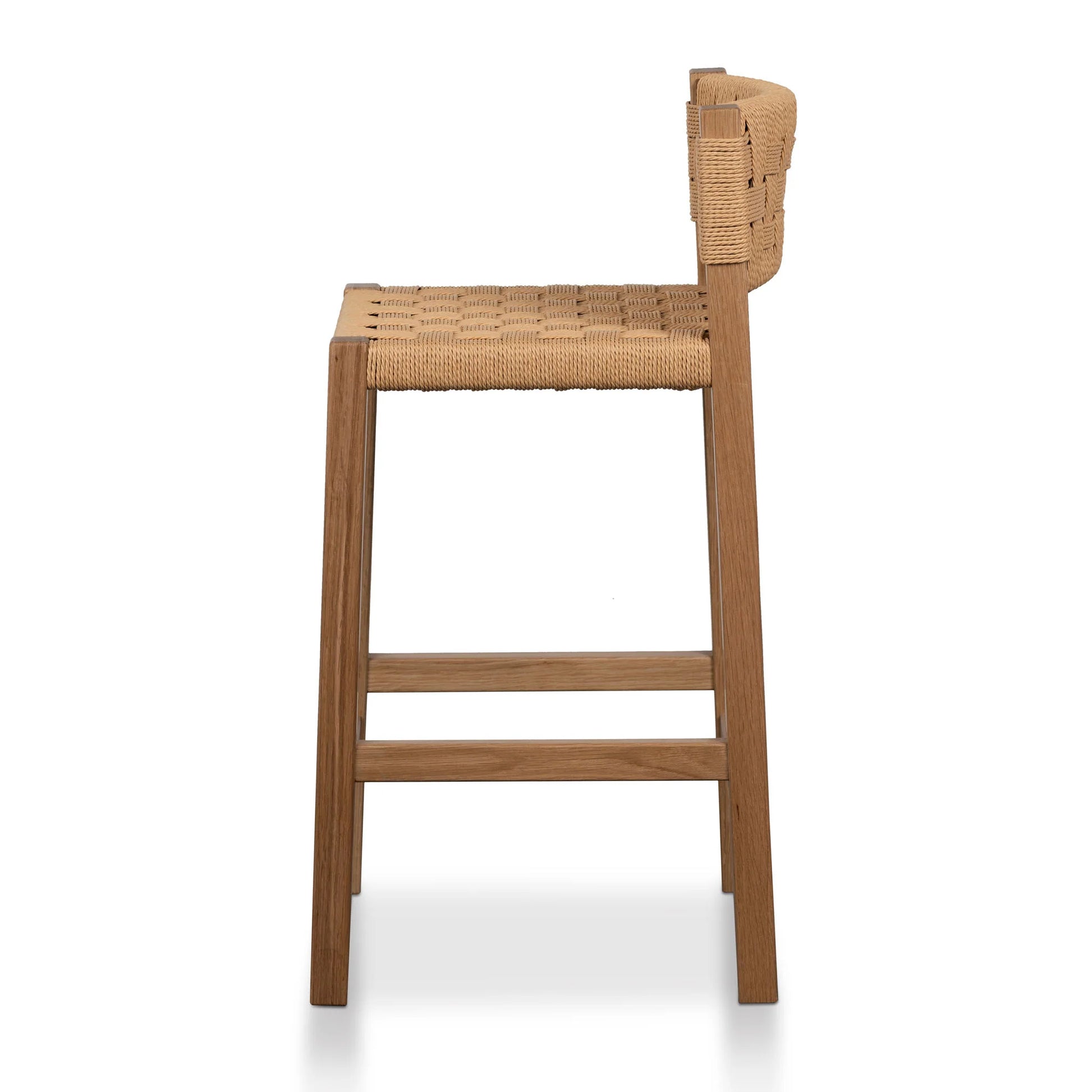 Baybreeze | Coastal Natural Black Wooden Rattan Bar Stool | Natural