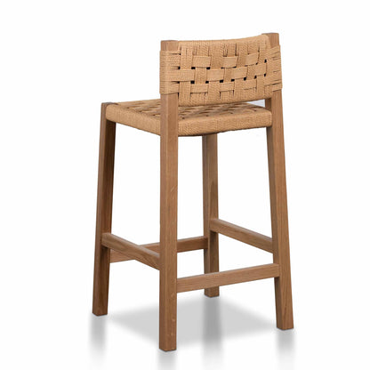 Baybreeze | Coastal Natural Black Wooden Rattan Bar Stool | Natural