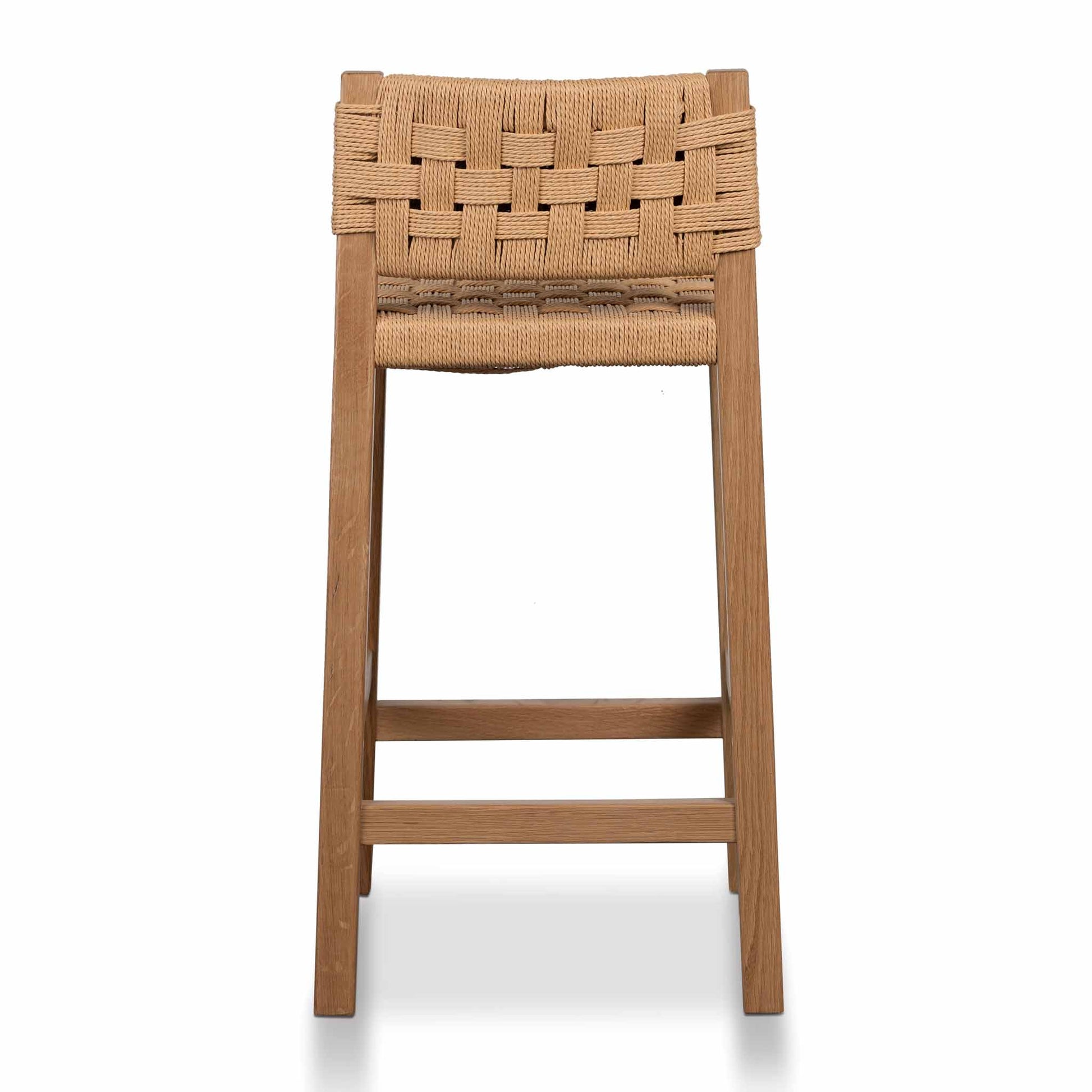 Baybreeze | Coastal Natural Black Wooden Rattan Bar Stool | Natural