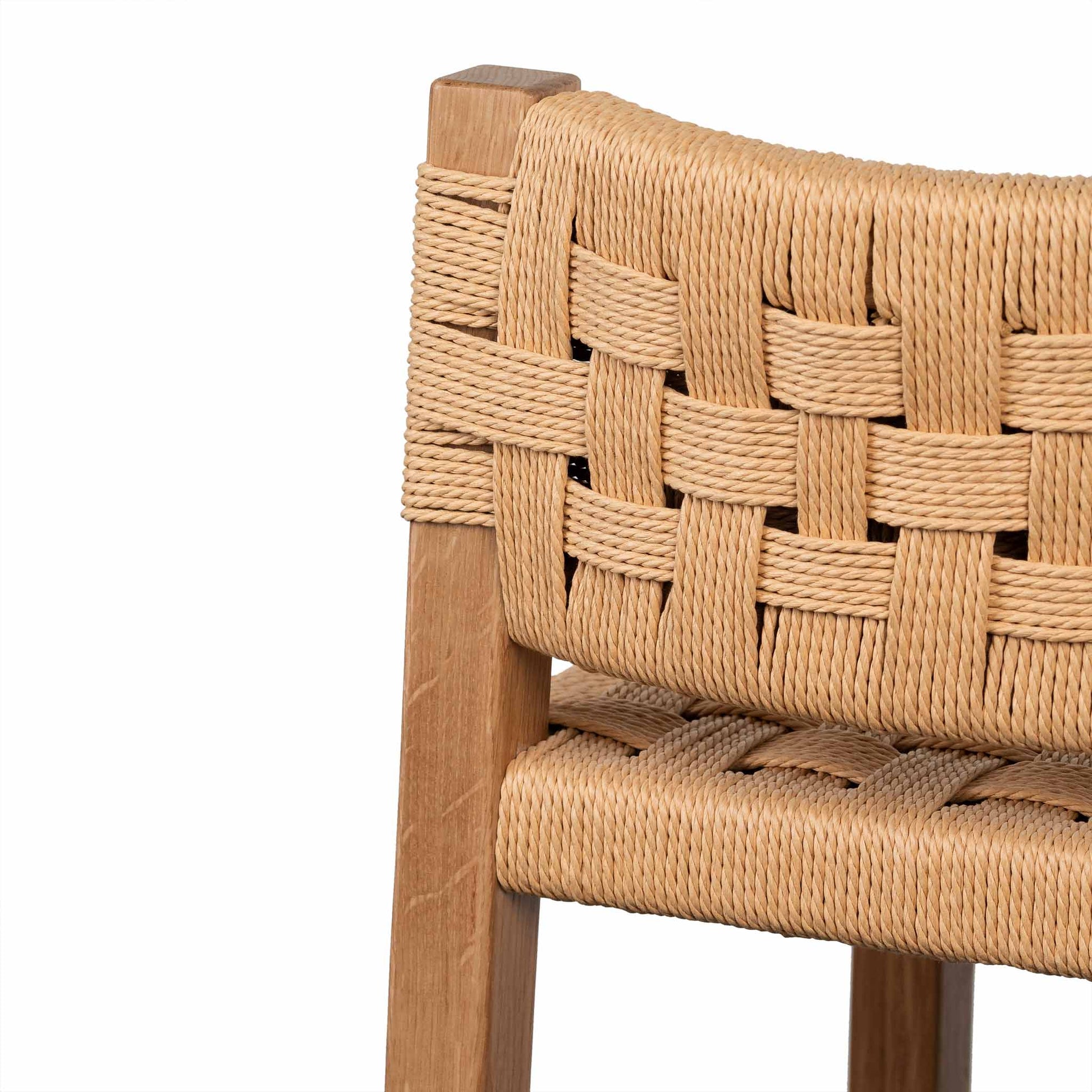 Baybreeze | Coastal Natural Black Wooden Rattan Bar Stool | Natural