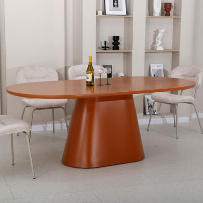 Belford | Modern 6 Seater Oval Wooden Dining Table | Citrus