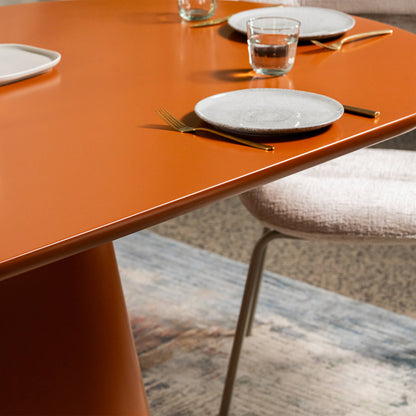 Belford | Modern 6 Seater Oval Wooden Dining Table | Citrus