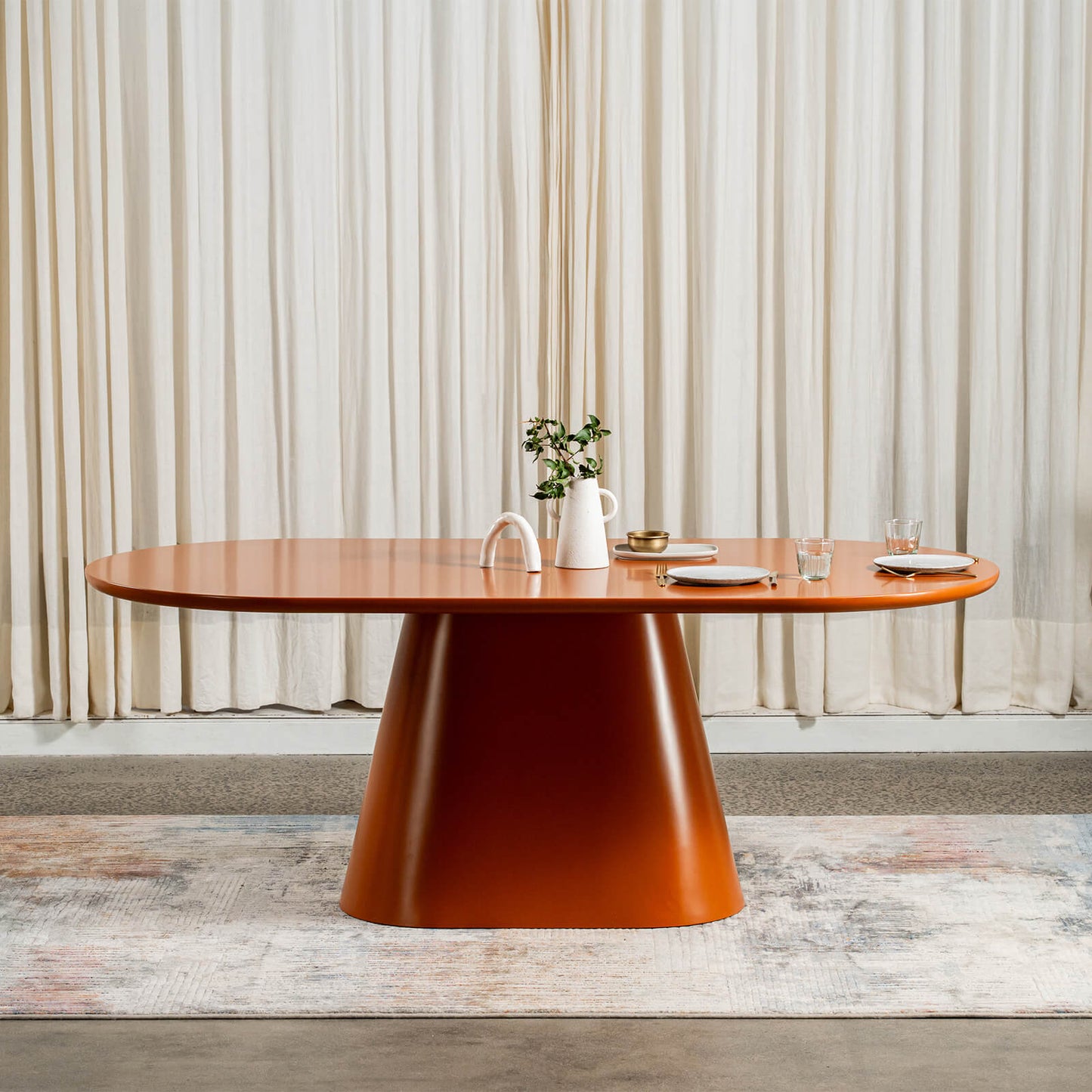 Belford | Modern 6 Seater Oval Wooden Dining Table | Citrus