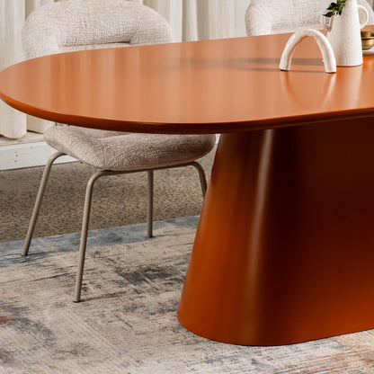 Belford | Modern 6 Seater Oval Wooden Dining Table | Citrus