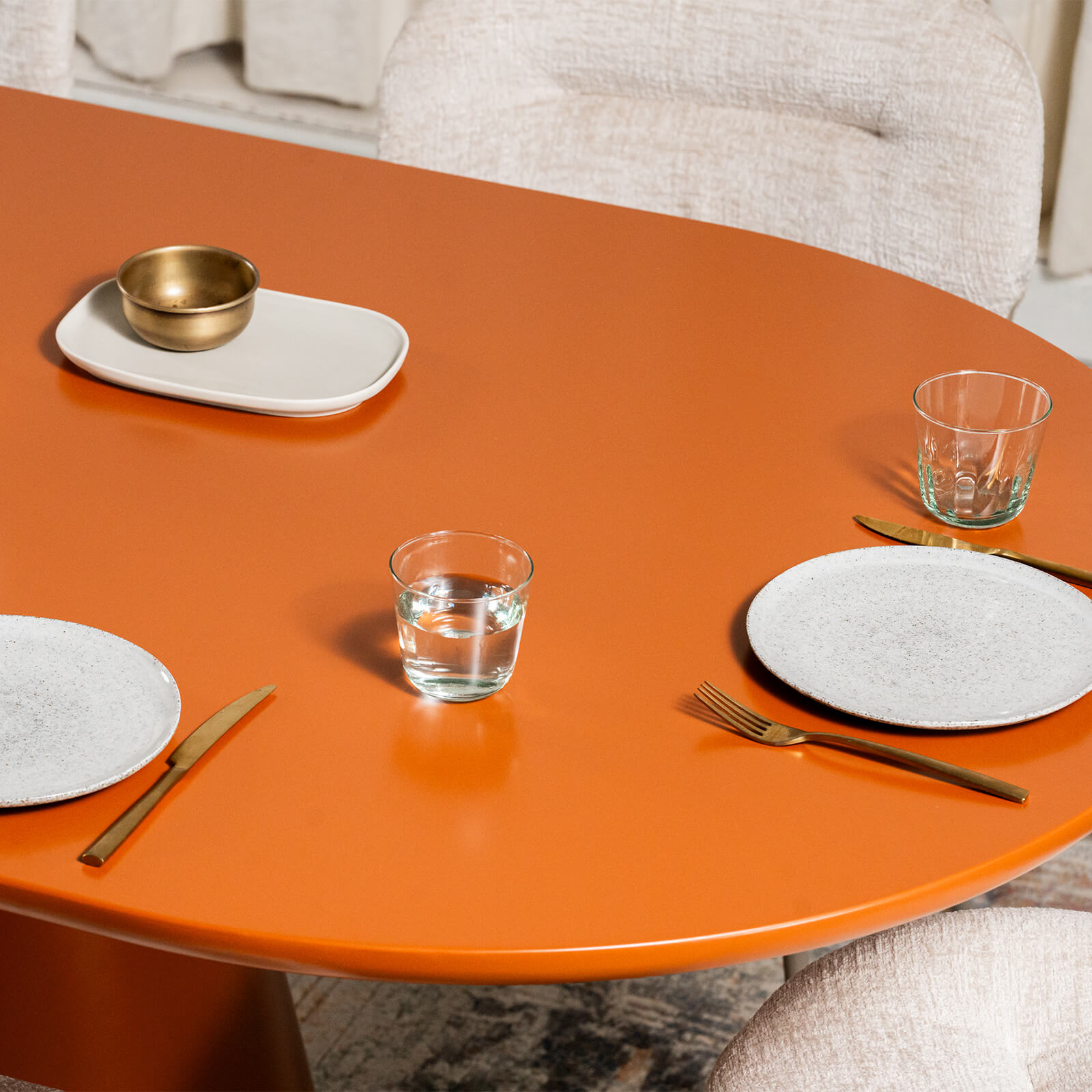 Belford | Modern 6 Seater Oval Wooden Dining Table | Citrus