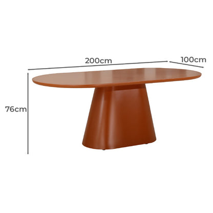 Belford | Modern 6 Seater Oval Wooden Dining Table | Citrus