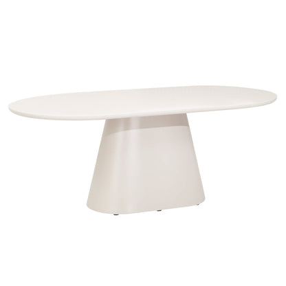 Belford | Modern 6 Seater Oval Wooden Dining Table | Putty