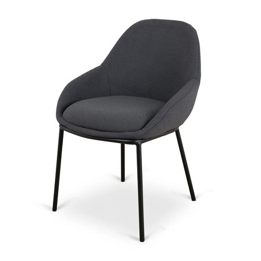 Bellthorpe | Modern Industrial Grey Fabric Dining Chairs | Charcoal