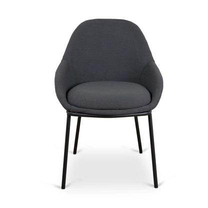 Bellthorpe | Modern Industrial Grey Fabric Dining Chairs | Charcoal