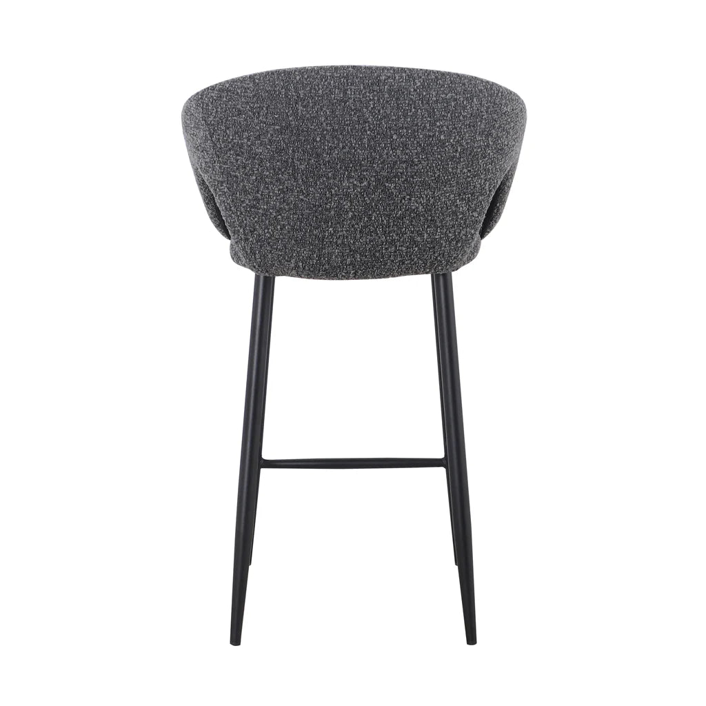 Bentley | Modern Grey Boucle Fabric Bar Stools | Anthracite Grey