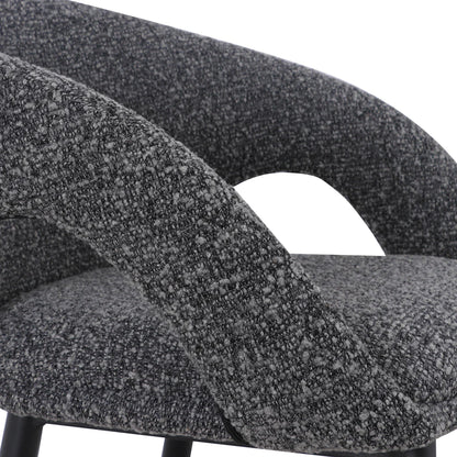 Bentley | Modern Grey Boucle Fabric Bar Stools | Anthracite Grey