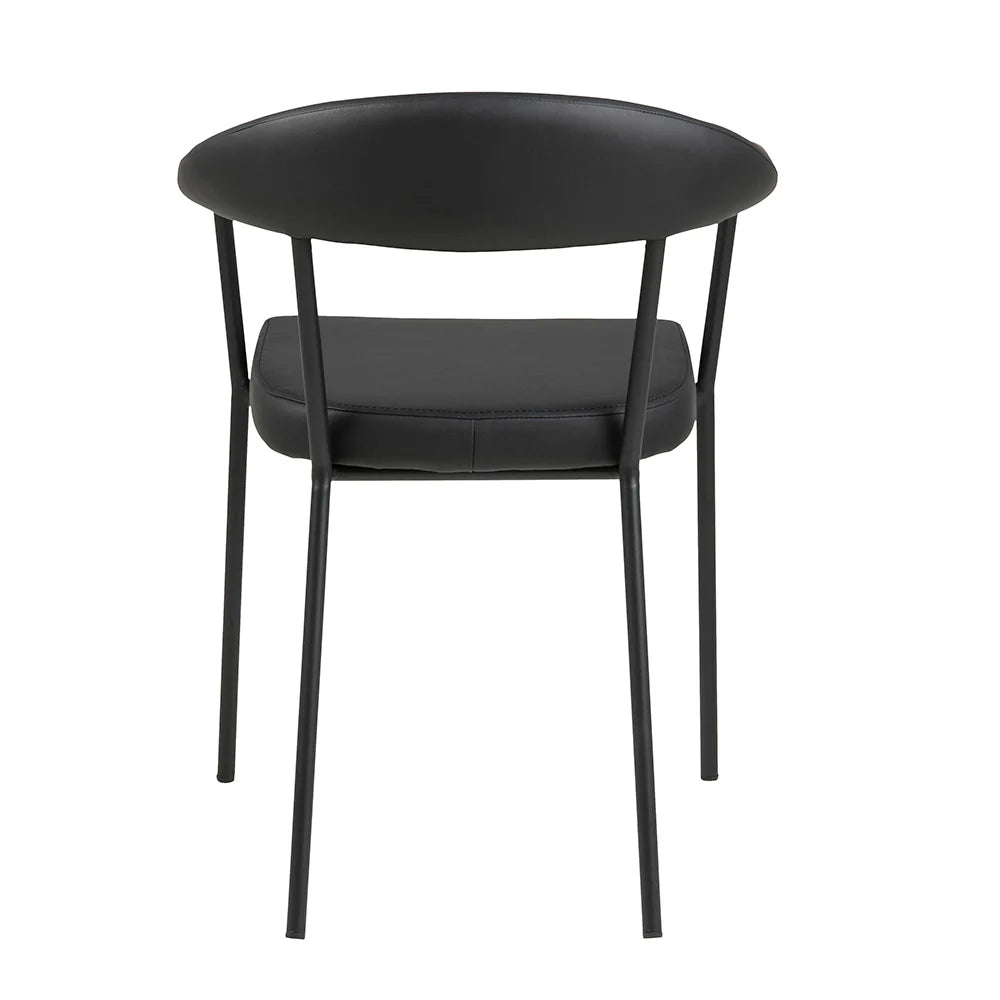 Modern Metal Black PU Leather Dining Chairs With Arms