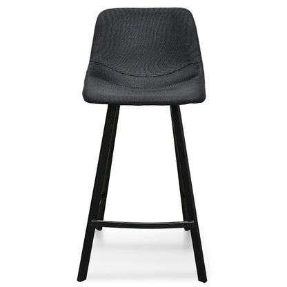 Bramston | Modern PU Leather Fabric Bar Stools | Set Of 2 | Black