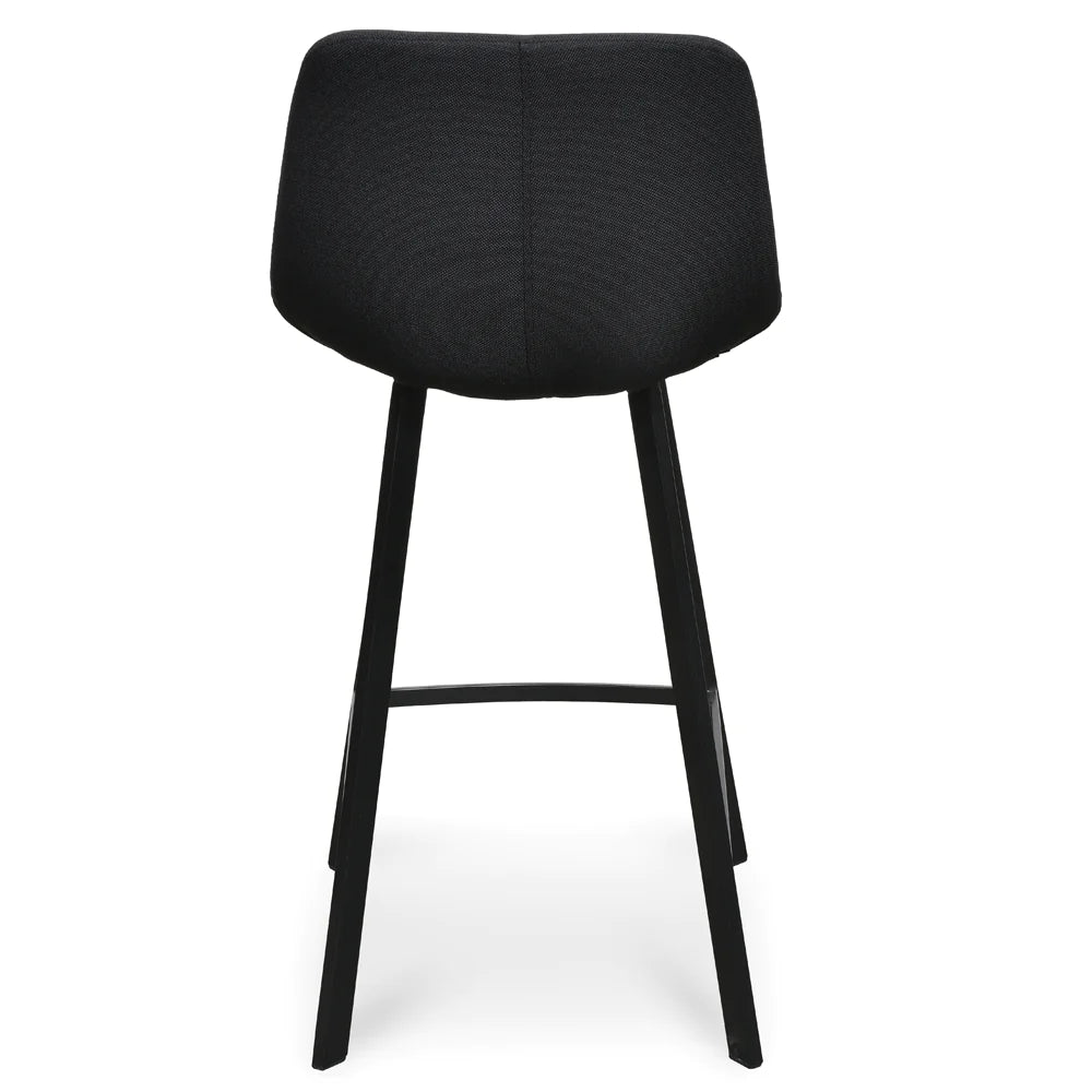 Bramston | Modern PU Leather Fabric Bar Stools | Set Of 2 | Black