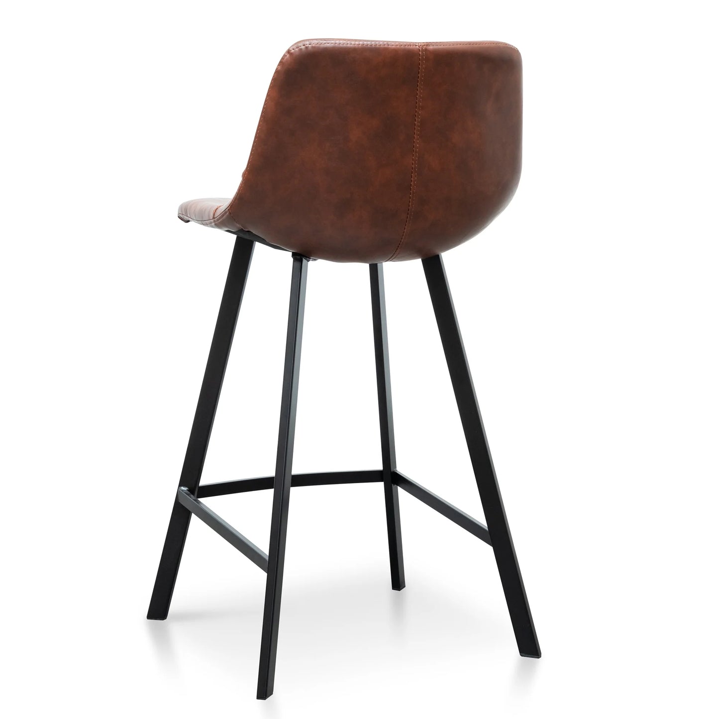 Bramston | Modern PU Leather Fabric Bar Stools | Set Of 2 | Cinnamon Brown