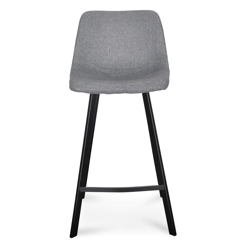 Bramston | Modern PU Leather Fabric Bar Stools | Set Of 2 | Dark Grey