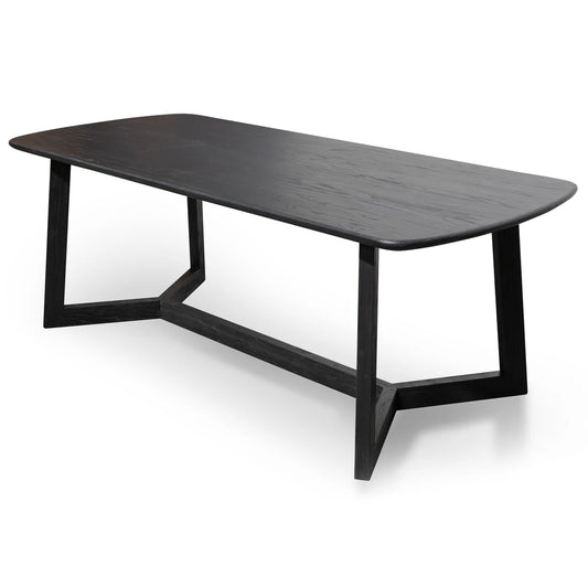 Braun | 2.2m Rectangular Black Wooden Dining Table